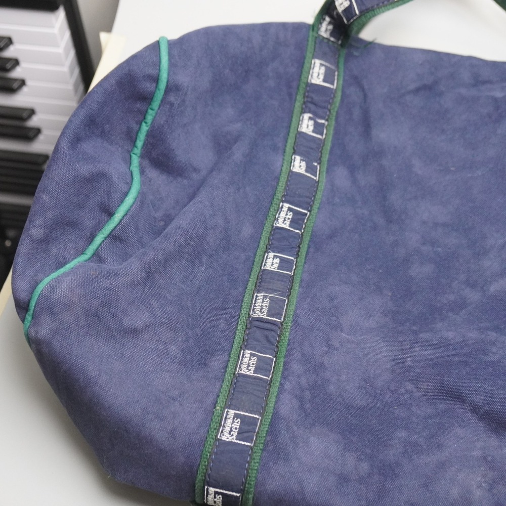 Goldman Sachs Scarborough & Tweed Canvas Duffle Bag Blue Green Corporate Swag - Picture 5 of 11